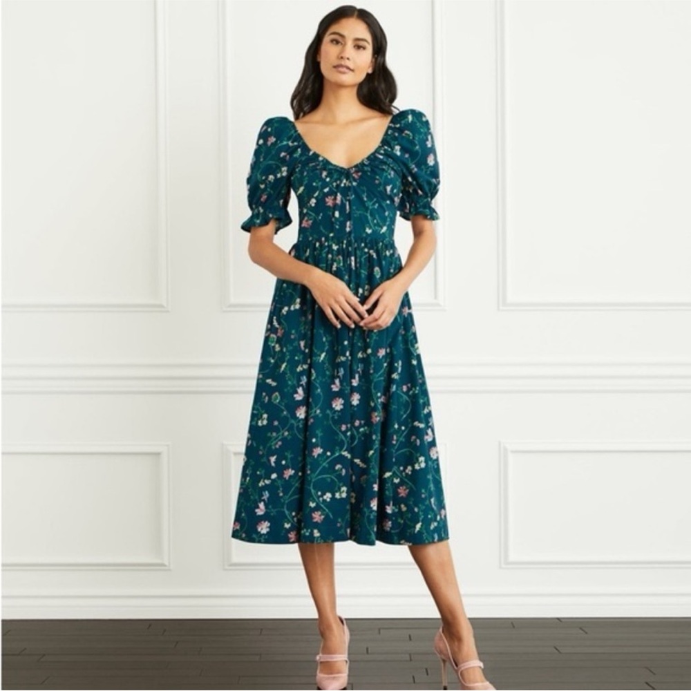 Hill House ophelia dress in moosy floral  Midi Dress sz M